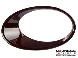  FIAT 500 Driving Lights Frames - Carbon Fiber - EU Model - Red Candy